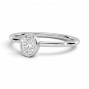 L'Ovale® Bezel Solitaire 0.5ct Diamond Ring, Platinum