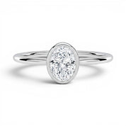L'Ovale® Bezel Solitaire 1ct Diamond Ring, Platinum