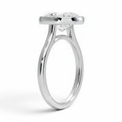 L'Ovale® Bezel Solitaire 3ct Diamond Ring, Platinum
