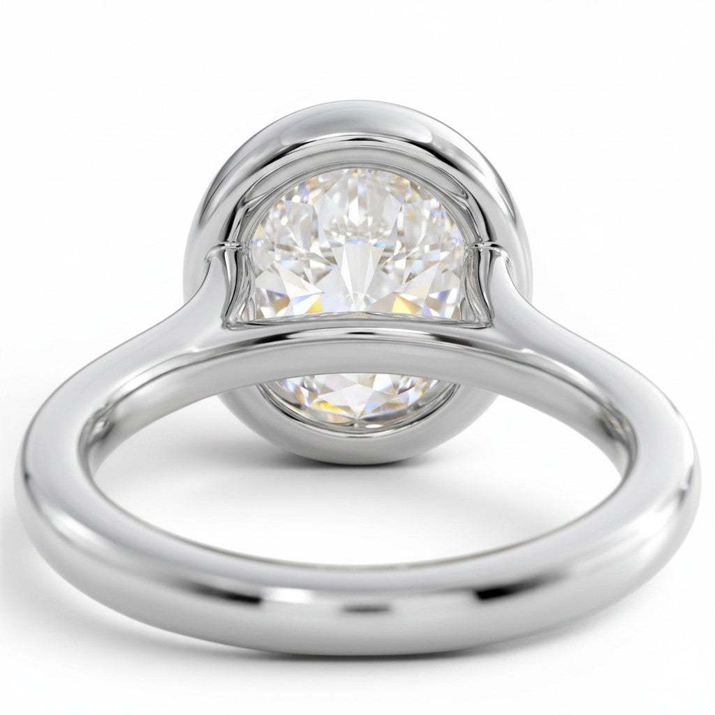 L'Ovale® Bezel Solitaire 2ct Diamond Ring, Platinum