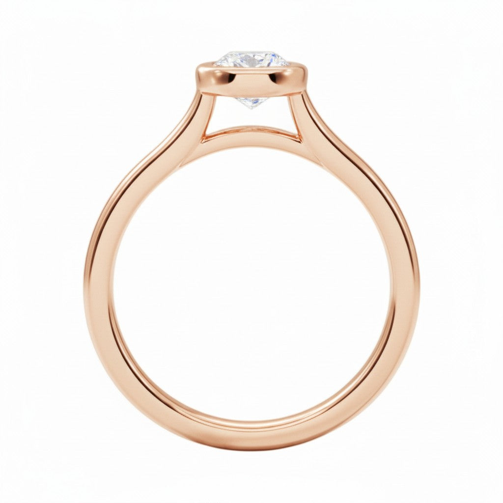 La Ronde® Bezel Solitaire 0.5ct Diamond Ring, 14K Rose Gold