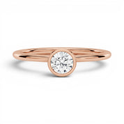 La Ronde® Bezel Solitaire 0.5ct Diamond Ring, 14K Rose Gold