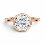 La Ronde® Bezel Solitaire 3ct Diamond Ring, 14K Rose Gold