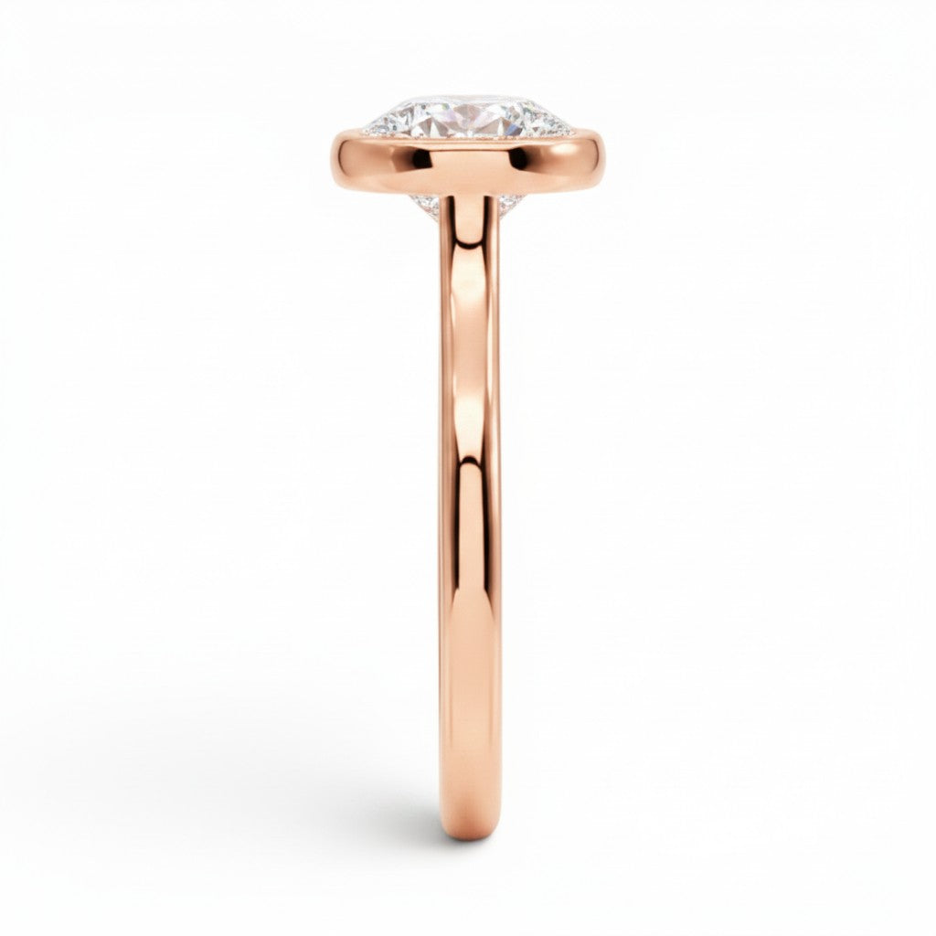 La Ronde® Bezel Solitaire 2ct Diamond Ring, 14K Rose Gold