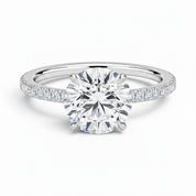 La Ronde® Pavé Solitaire 3ct Diamond Ring, Platinum