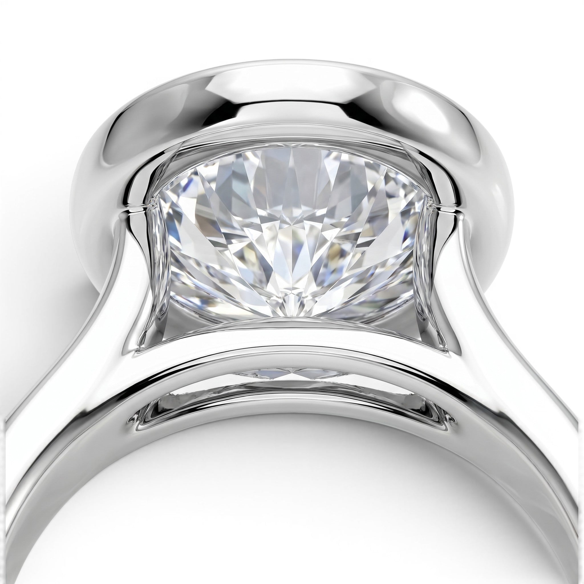 La Ronde® Bezel Solitaire 3ct Diamond Ring, Platinum