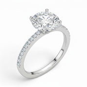La Ronde® Pavé Solitaire 3ct Diamond Ring, Platinum