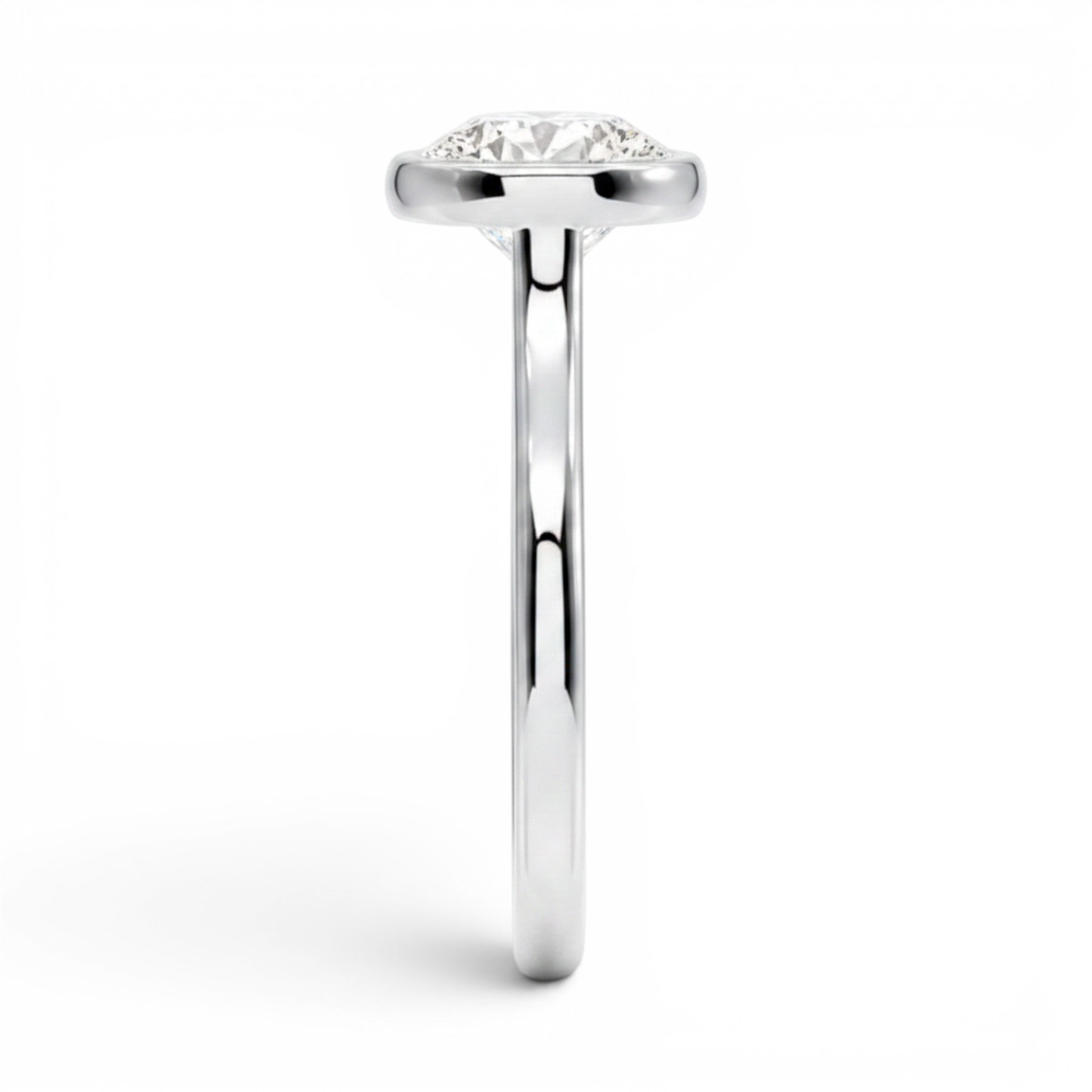 La Ronde® Bezel Solitaire 2ct Diamond Ring, 14K White Gold