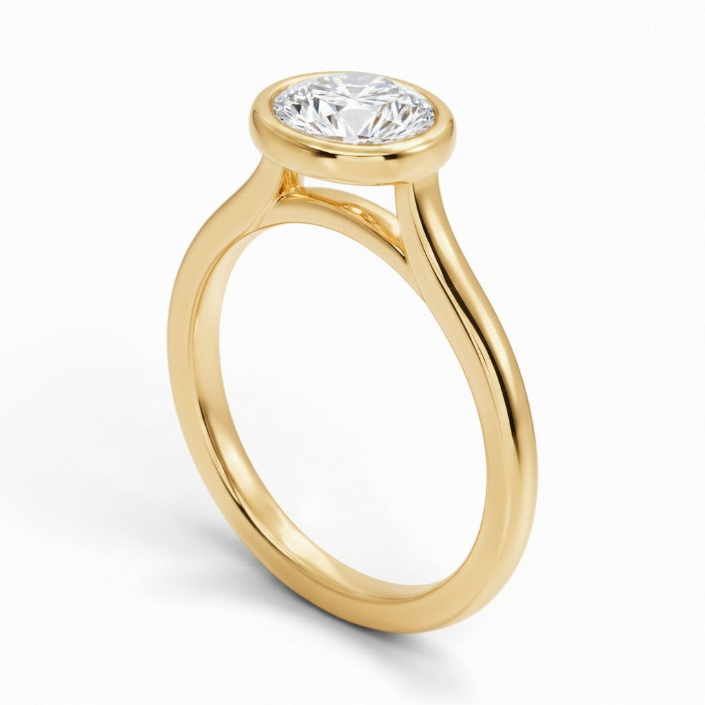La Ronde® Bezel Solitaire 1ct Diamond Ring, 14K Yellow Gold
