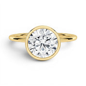 La Ronde® Bezel Solitaire 3ct Diamond Ring, 14K Yellow Gold