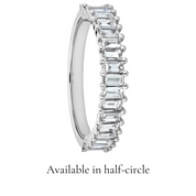 L'Emeraude® Diamond Eternity Band 2x3mm, Sterling Silver