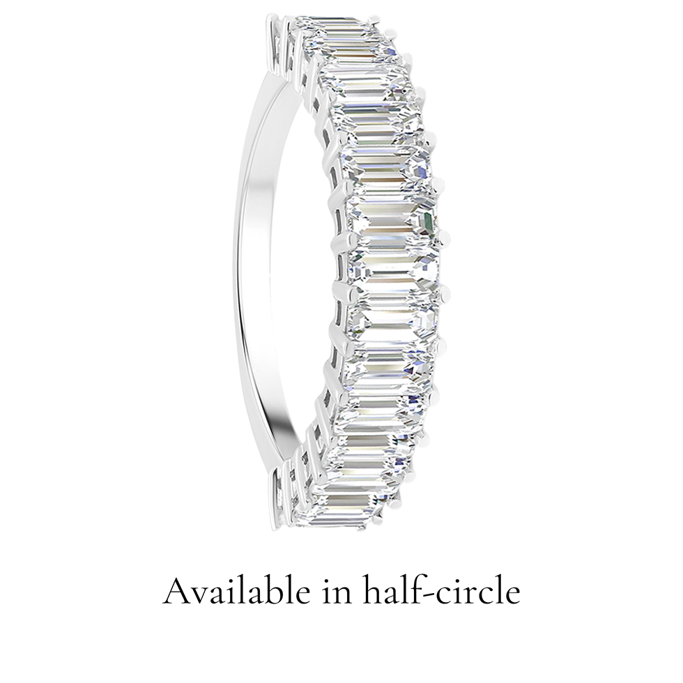 L'Emeraude® Diamond Eternity Band 2x4mm, Sterling Silver