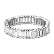 L'Emeraude® Diamond Eternity Band 2x4mm, Sterling Silver
