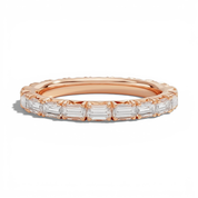 L'Emeraude® East-West Diamond Eternity Band 2x3mm, 14K Rose Gold