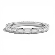 L'Emeraude® East-West Diamond Eternity Band 2x3mm, Sterling Silver