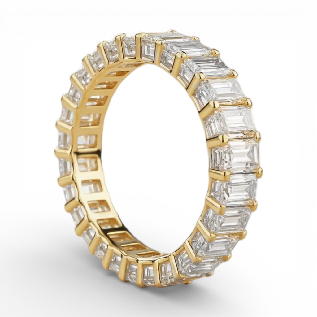 L'Emeraude® Diamond Eternity Band 2x3mm, Gold Vermeil