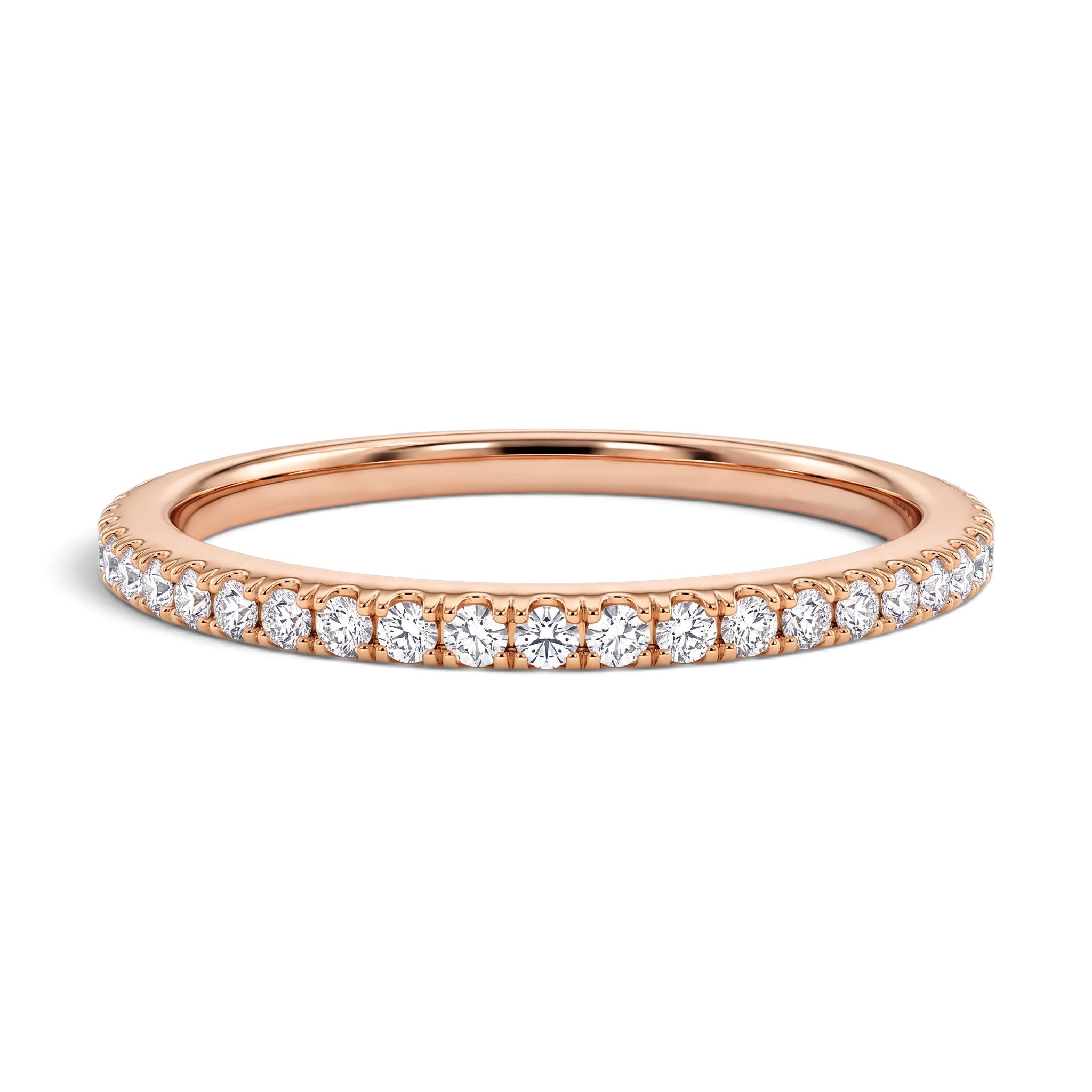 DEMAIN Diamonds Eternity Band Ring in 14k rose gold set with lab grown diamonds - Front view