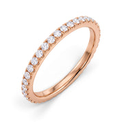 DEMAIN Diamonds Eternity Band Ring in 14k rose gold set with lab grown diamonds - 3/4 angle of view