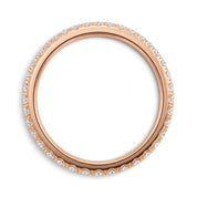 DEMAIN Diamonds Eternity Band Ring in 14k rose gold set with lab grown diamonds - Top down view