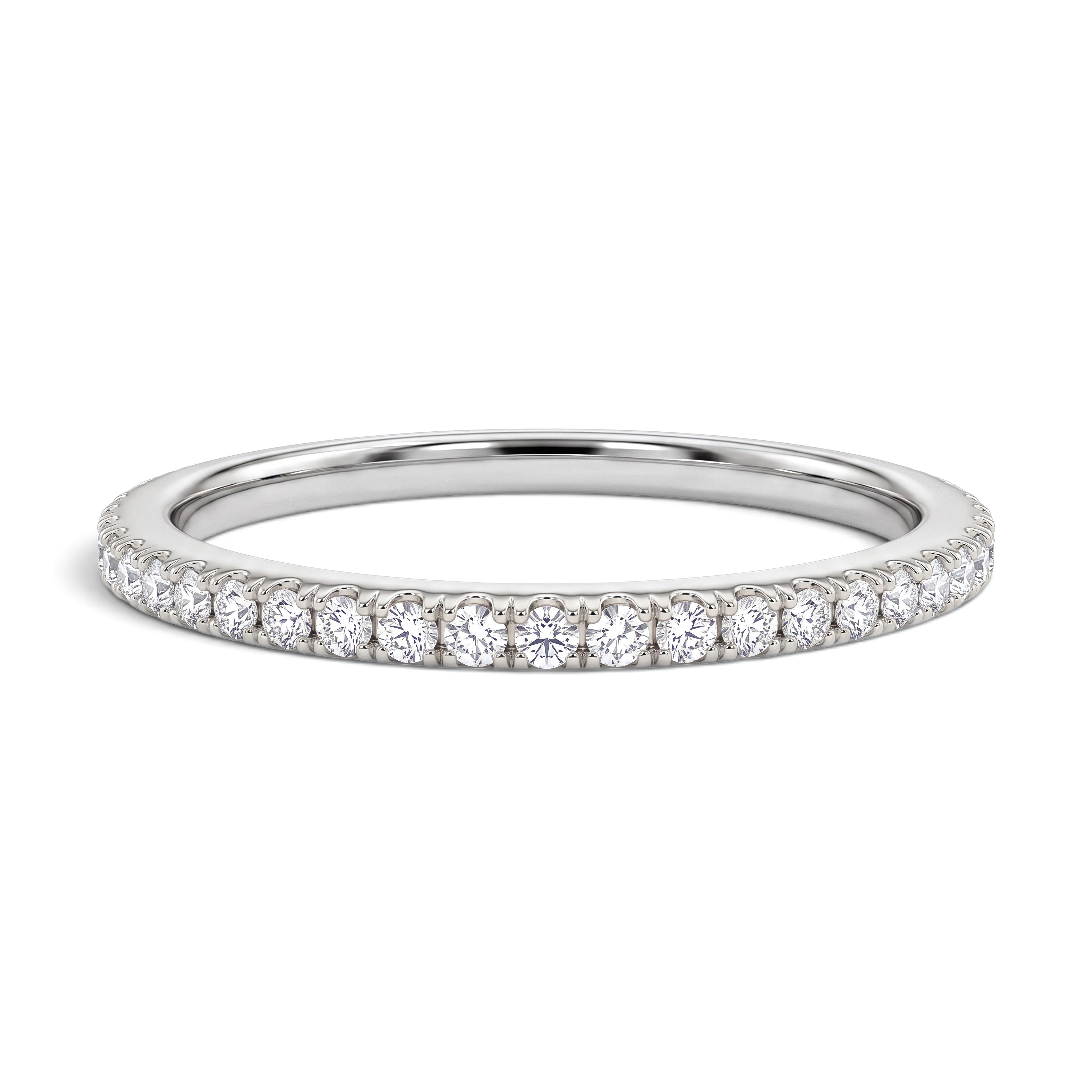DEMAIN Diamonds Eternity Band Ring in Platinum set with lab grown diamonds - Front view