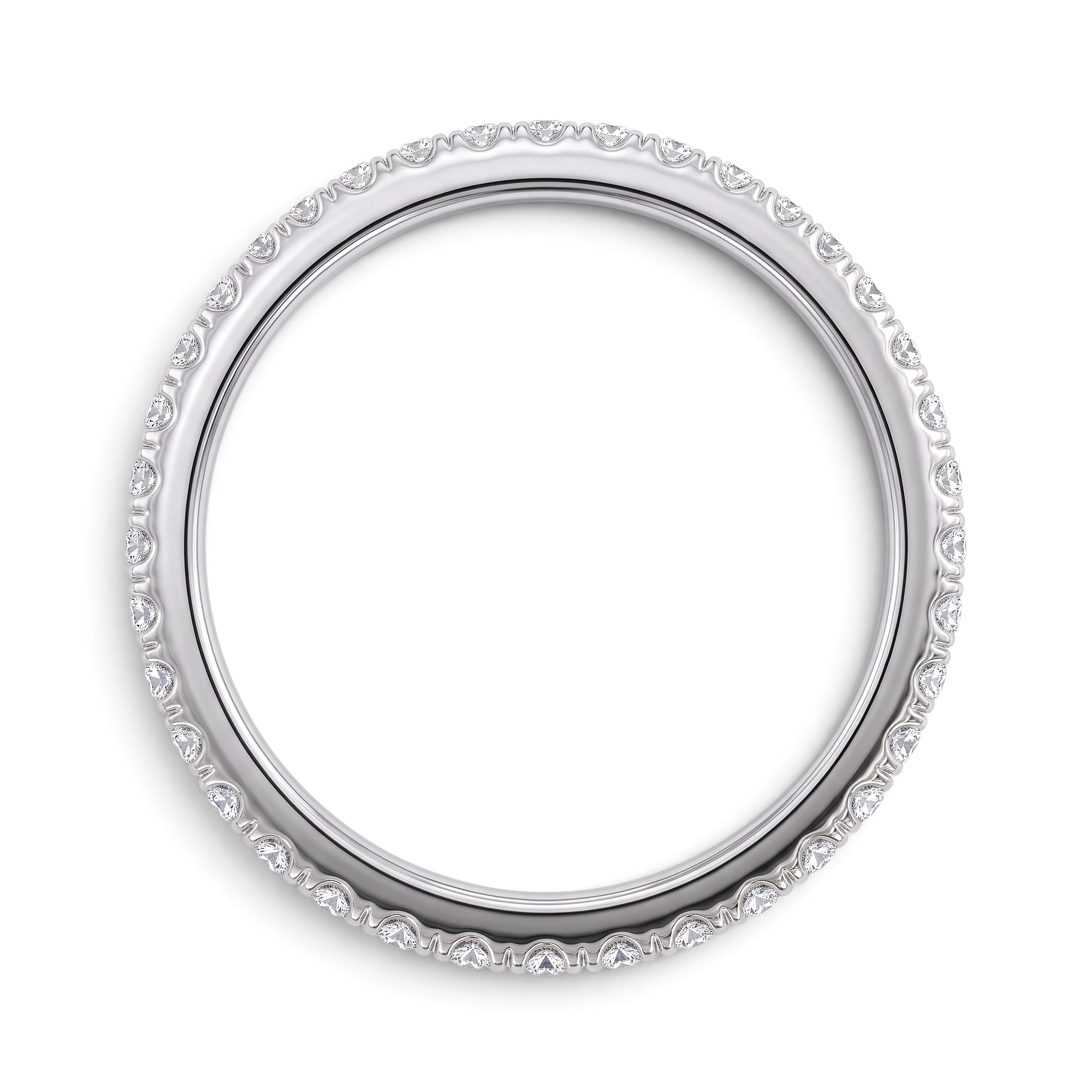 DEMAIN Diamonds Eternity Band Ring in Platinum set with lab grown diamonds - Top down view