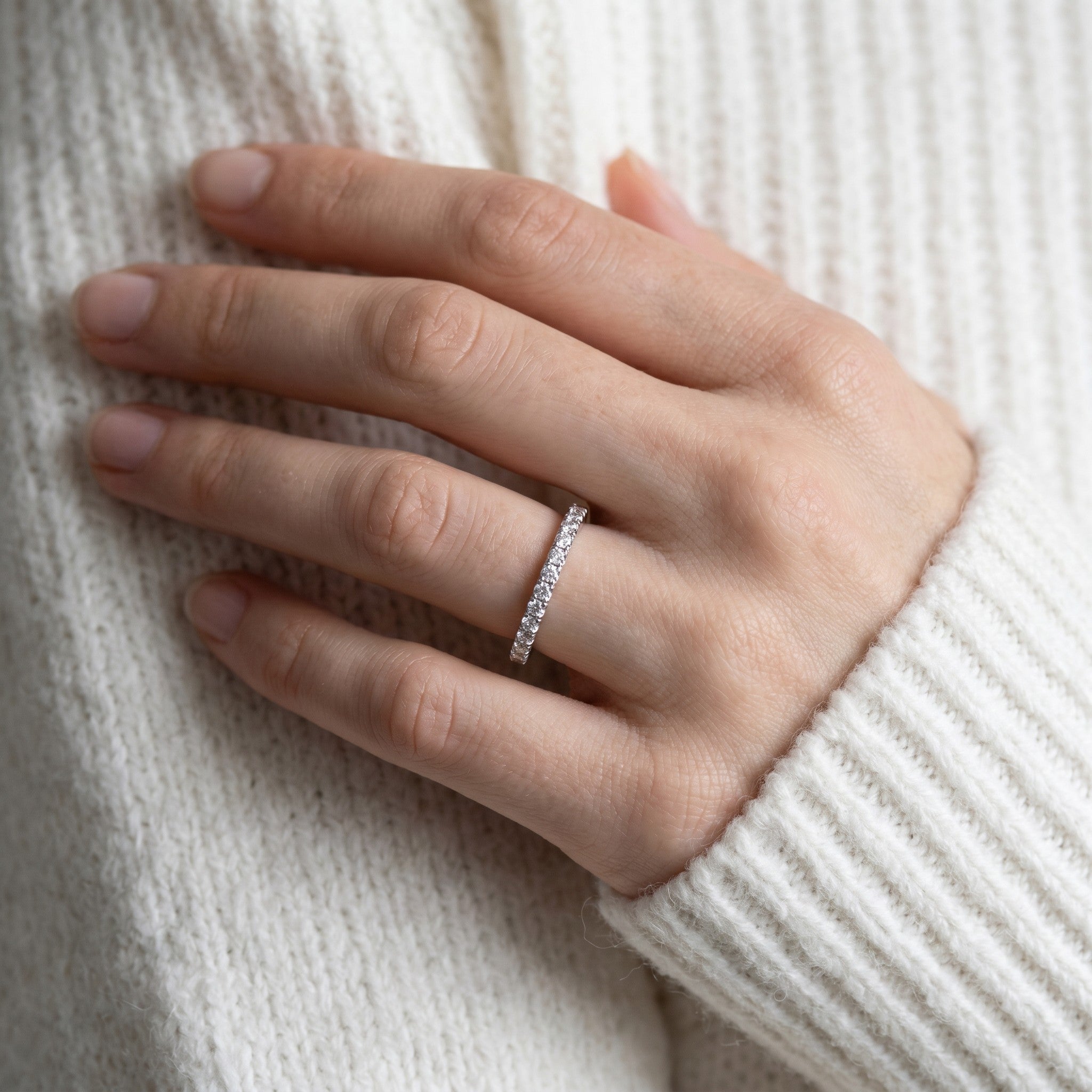 La Ronde® Diamond Eternity Band 1.3mm, 14K White Gold