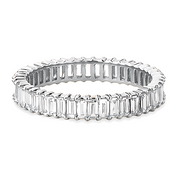L'Emeraude® Diamond Eternity Band 2x3mm, Sterling Silver