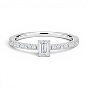 L'Emeraude® Pavé Solitaire 0.5ct Diamond Ring, Platinum