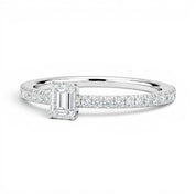 L'Emeraude® Pavé Solitaire 0.5ct Diamond Ring, Platinum