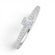 L'Emeraude® Pavé Solitaire 0.5ct Diamond Ring, Platinum