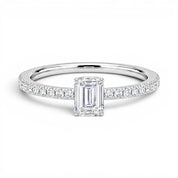 L'Emeraude® Pavé Solitaire 1ct Diamond Ring, Platinum