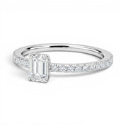L'Emeraude® Pavé Solitaire 1ct Diamond Ring, Platinum