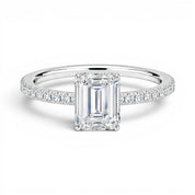 L'Emeraude® Pavé Solitaire 2ct Diamond Ring, Platinum