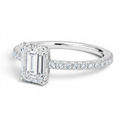 L'Emeraude® Pavé Solitaire 2ct Diamond Ring, Platinum