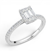 L'Emeraude® Pavé Solitaire 2ct Diamond Ring, Platinum