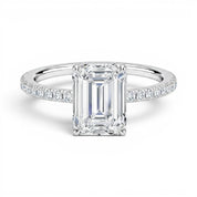 L'Emeraude® Pavé Solitaire 3ct Diamond Ring, Platinum