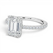 L'Emeraude® Pavé Solitaire 3ct Diamond Ring, Platinum