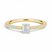 L'Emeraude® Pavé Solitaire 0.5ct Diamond Ring, 14K Yellow Gold