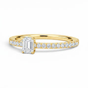 L'Emeraude® Pavé Solitaire 0.5ct Diamond Ring, 14K Yellow Gold