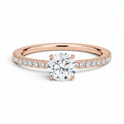 La Ronde® Pavé Solitaire 1ct Diamond Ring, 14K Rose Gold