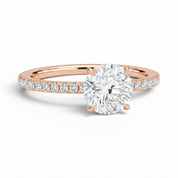 La Ronde® Pavé Solitaire 2ct Diamond Ring, 14K Rose Gold