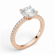 La Ronde® Pavé Solitaire 2ct Diamond Ring, 14K Rose Gold