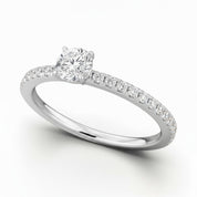La Ronde® Pavé Solitaire 0.5ct Diamond Ring, 14K White Gold