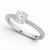 La Ronde® Pavé Solitaire 1ct Diamond Ring, Platinum