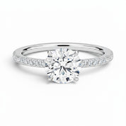 La Ronde® Pavé Solitaire 2ct Diamond Ring, Platinum