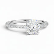 La Ronde® Pavé Solitaire 2ct Diamond Ring, Platinum