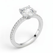 La Ronde® Pavé Solitaire 2ct Diamond Ring, Platinum