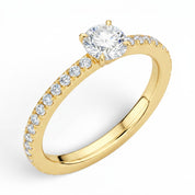 La Ronde® Pavé Solitaire 0.5ct Diamond Ring, 14K Yellow Gold