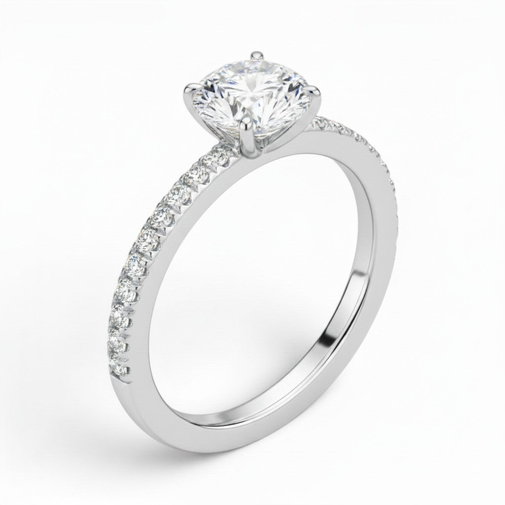 La Ronde® Pavé Solitaire 1ct Diamond Ring, Platinum