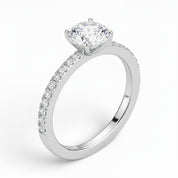 La Ronde® Pavé Solitaire 1ct Diamond Ring, Platinum